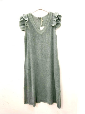Robe longue col V et...