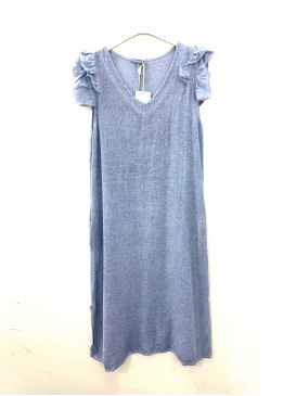 Robe longue col V et...