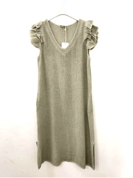 Robe longue col V et...