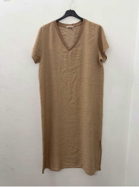 Robe longue col V et...