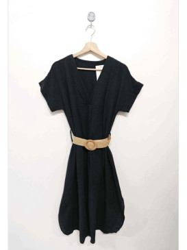 Robe midi en gaze de coton...