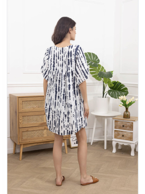 Robe Tie & Die en gaze de coton manches courtes