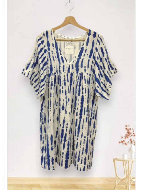 Robe Tie & Die en gaze de coton manches courtes