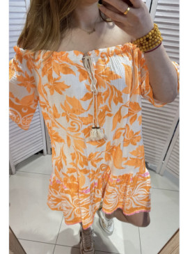 Robe tunique imprimée en...
