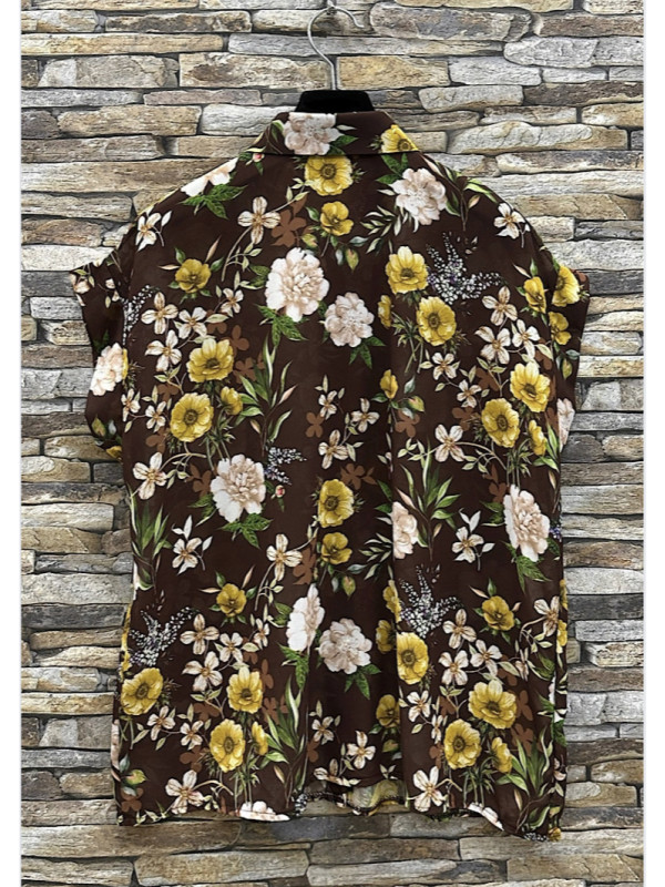 Chemisier voile imprimé floral manches courtes