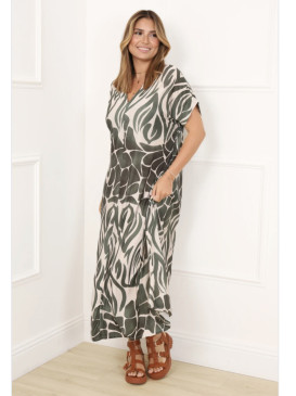 Robe longue fluide imprimée...