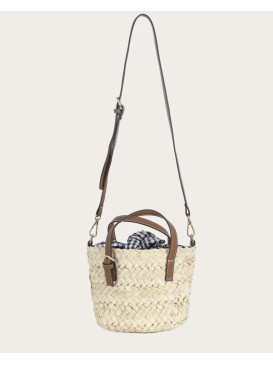 Sac seau en paille doublure...