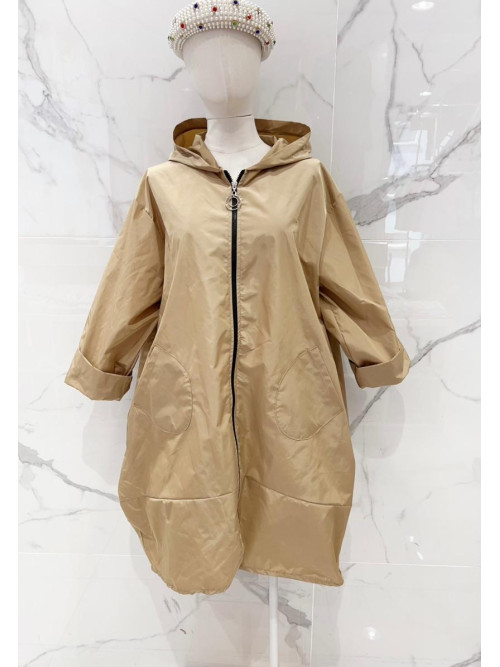 coupe-vent oversized à capuche long