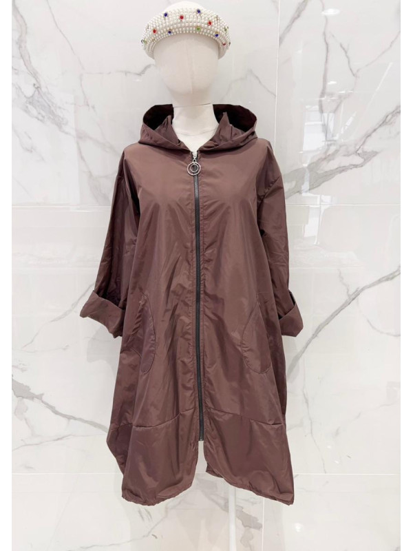 coupe-vent long oversized à capuche