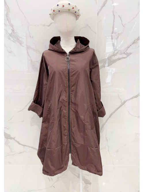 coupe-vent oversized à capuche long