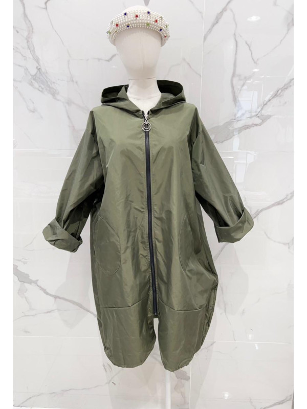 coupe-vent long oversized à capuche