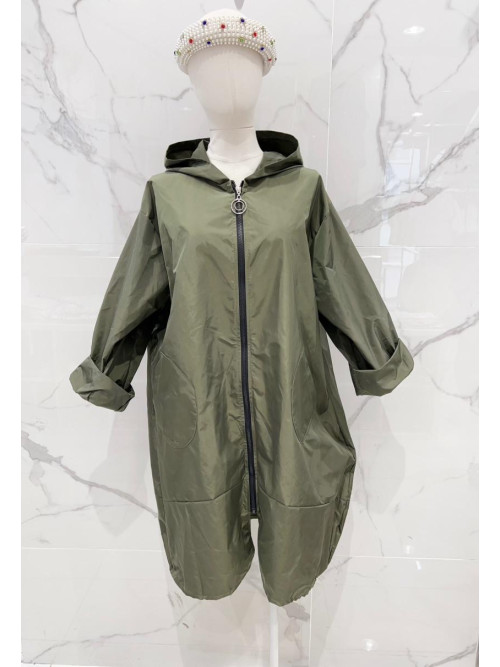 coupe-vent oversized à capuche long
