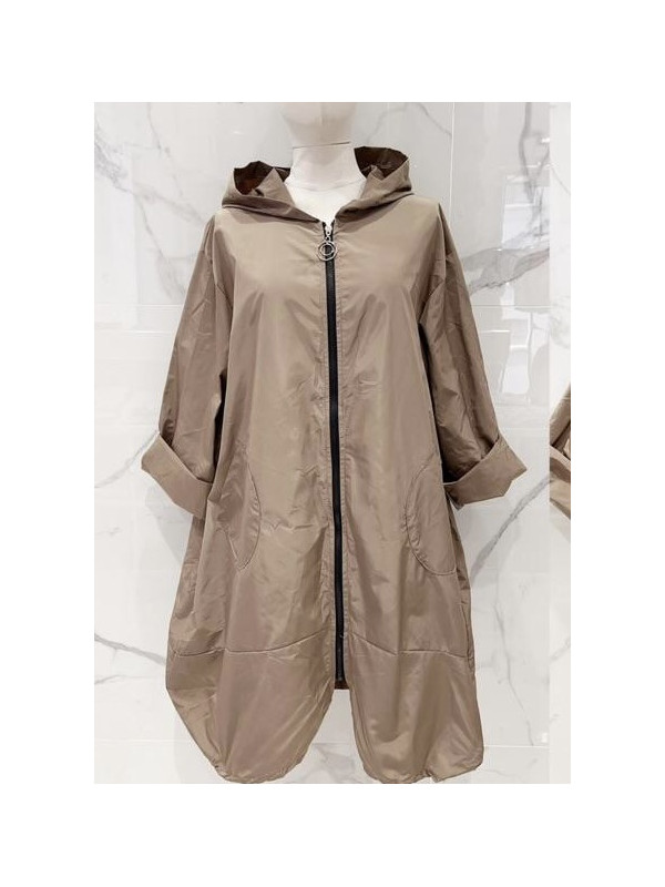 coupe-vent oversized à capuche long