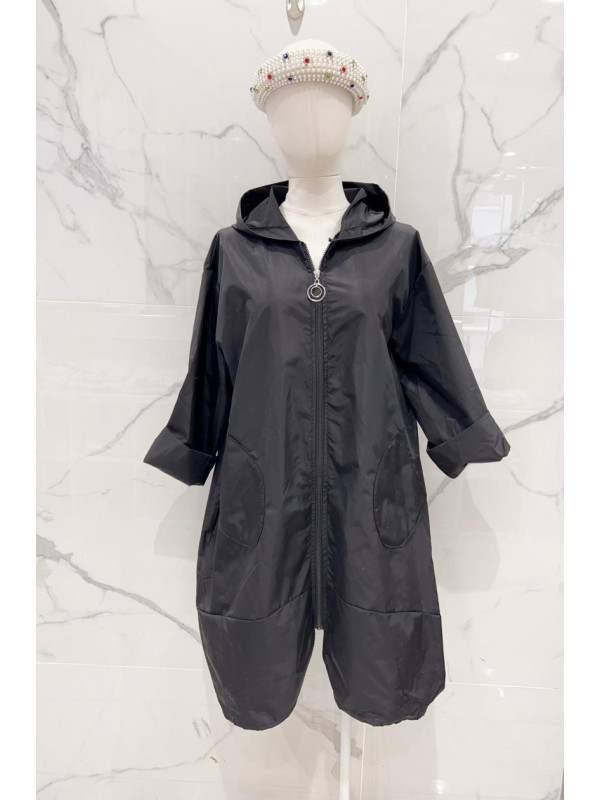 coupe-vent long oversized à capuche