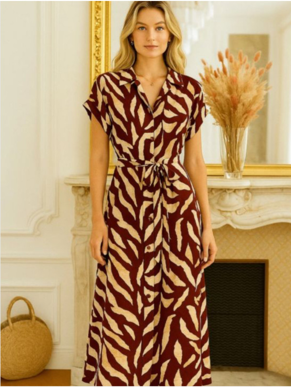Robe chemise longue imprimée