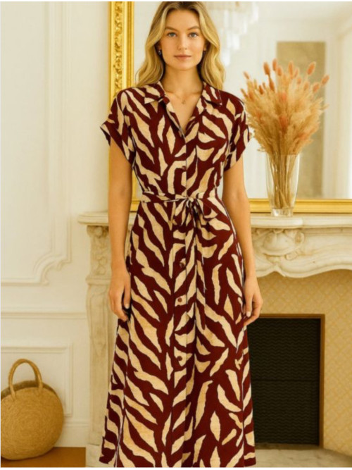 Robe chemise longue imprimée