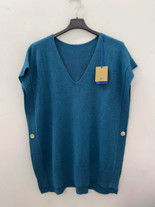 Pull oversized col V sans manches