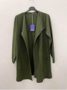 Gilet long bord à bord - Kaki