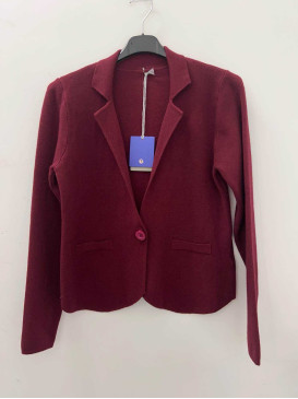 Gilet court avec col - Prune