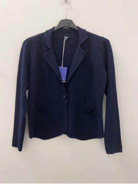 Gilet court avec col - Bleu...