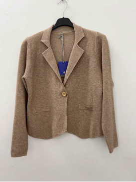 Gilet court avec col - Taupe