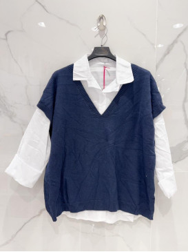 Chemise et pull col V sans...