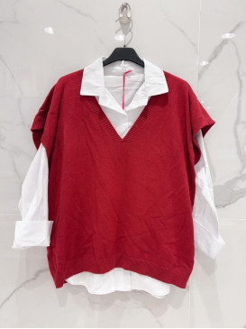 Chemise et pull col V sans...