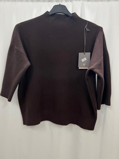 Pull crop col montant manche au coude