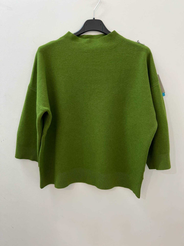 Pull crop col montant manche au coude