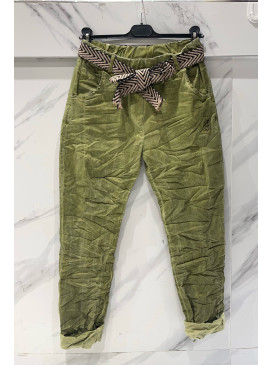 Pantalon toile stretch avec...