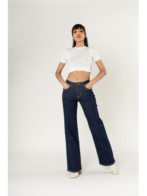 Jean flare stretch taille haute