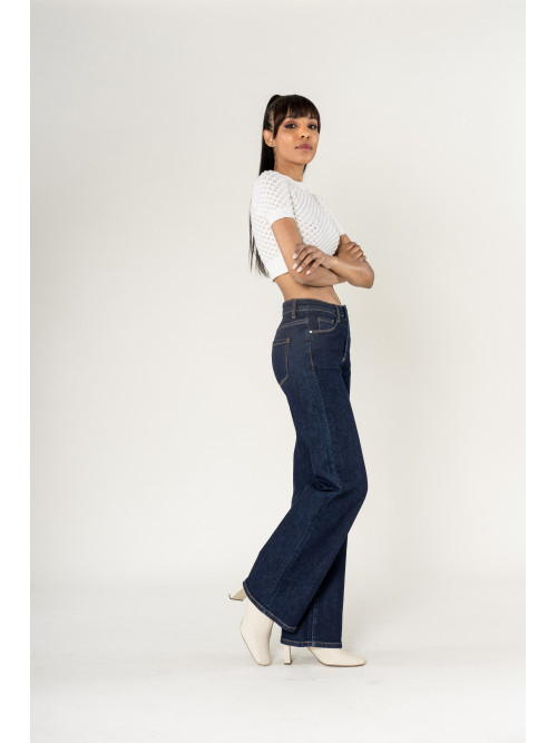 Jean flare stretch taille haute