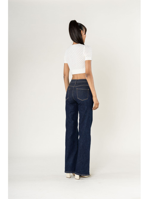 Jean flare stretch taille haute