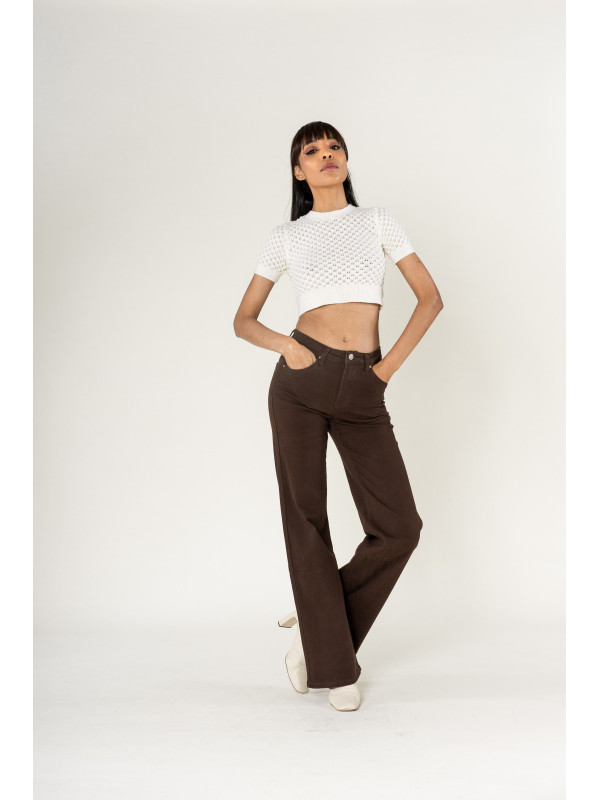 Jean flare stretch taille haute