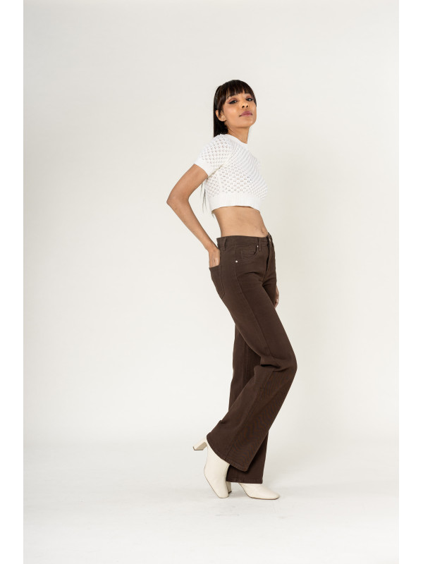 Jean flare stretch taille haute