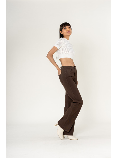 Jean flare stretch taille haute