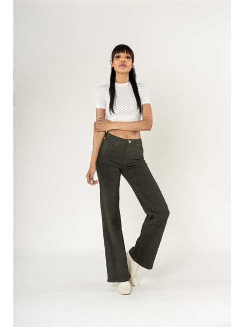 Jean flare stretch taille haute