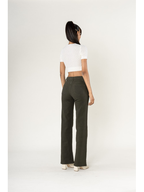 Jean flare stretch taille haute