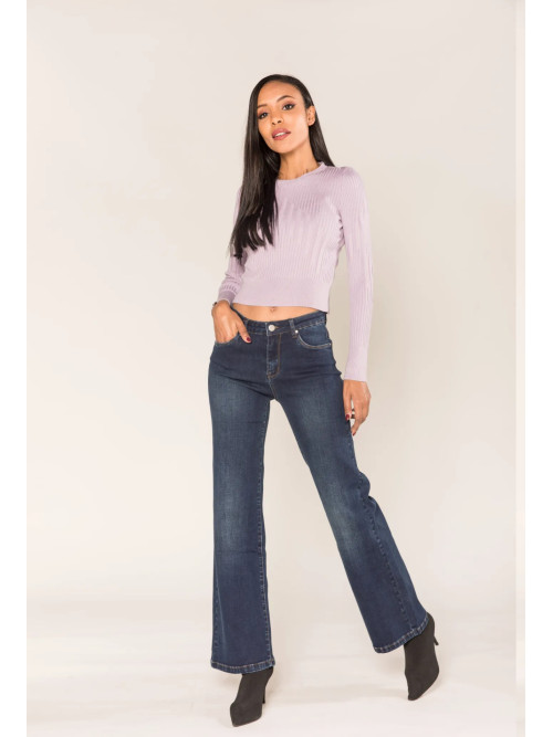 Jean flare stretch taille haute