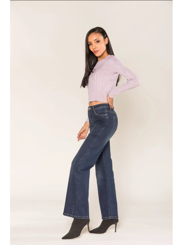 Jean flare stretch taille haute