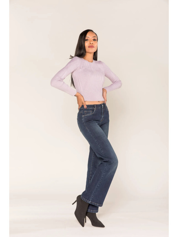 Jean flare stretch taille haute