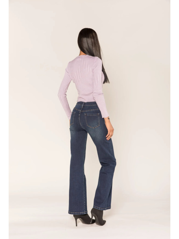 Jean flare stretch taille haute