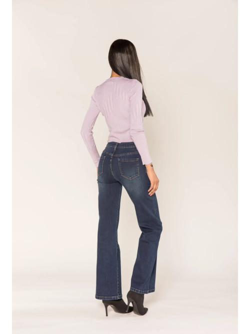 Jean flare stretch taille haute