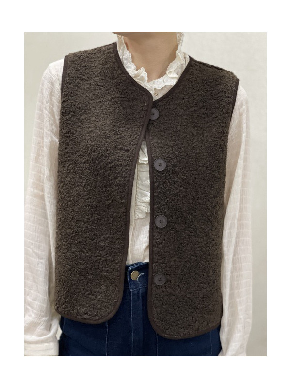 Gilet sans manche bouclette intérieur suédine