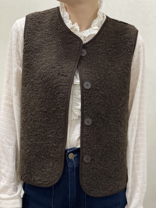 Gilet sans manche bouclette intérieur suédine