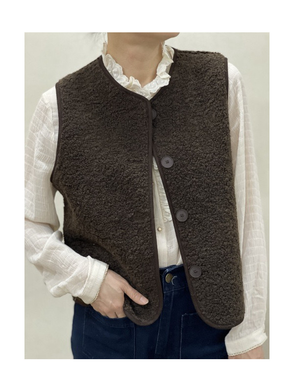 Gilet sans manche bouclette intérieur suédine