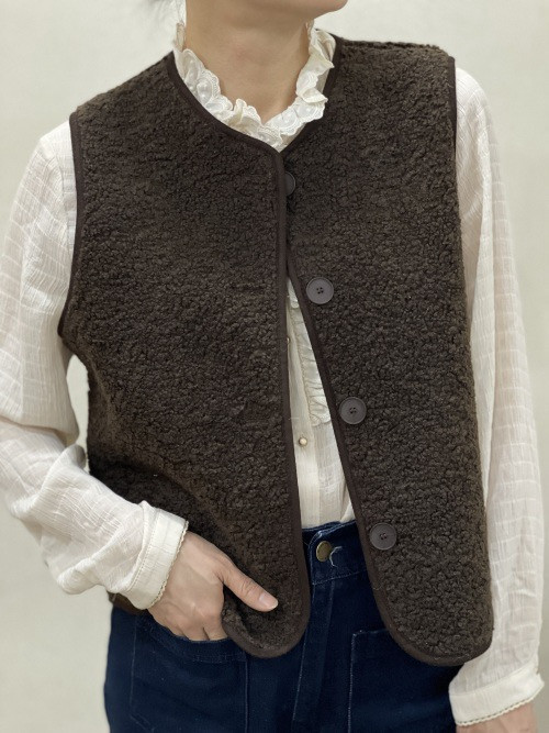 Gilet sans manche bouclette intérieur suédine