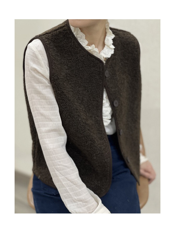 Gilet sans manche bouclette intérieur suédine