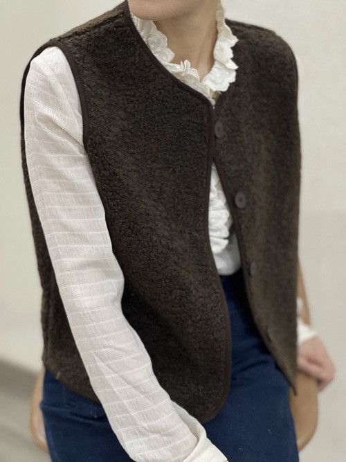 Gilet sans manche bouclette intérieur suédine