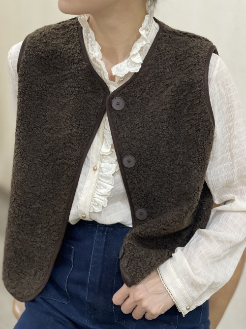 Gilet sans manche bouclette intérieur suédine